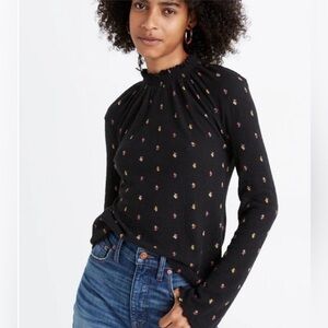 Madewell Texture & Thread Top in Rainbow Bud Size L